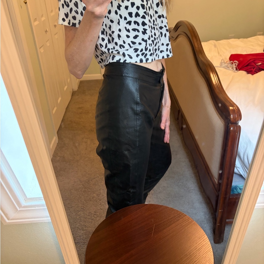 Vintage Women's Black Leather Pants